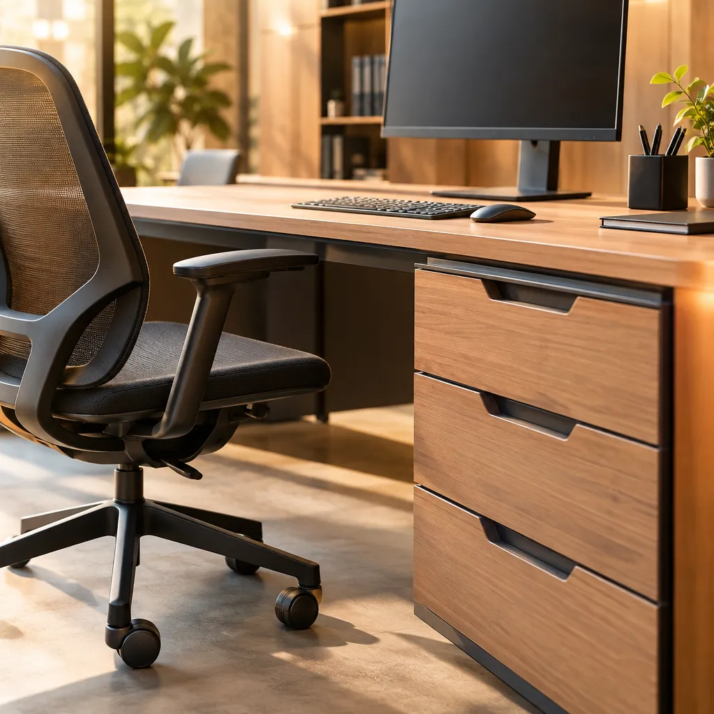 Mobilier de bureau installé dans un espace de travail professionnel à Dakar